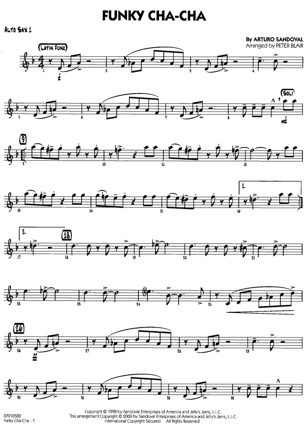 Funky Cha Cha Easy Jazz Ensemble Audio Online score parts