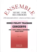 Telemann: CONCERTO for 4 alto recorders / skladba pro 4 altové zobcové flétny