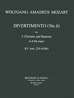 Mozart: DIVERTIMENTO No.6 in Bb Major, KV Anh. 229 (439b) / dva klarinety a fagot