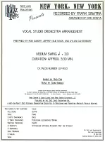 NEW YORK, NEW YORK - vocal solo with jazz ensemble / partitura a party